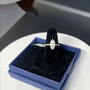Elegant Gold plated .925 Marquise Cut Ring size 6.5  cz stone